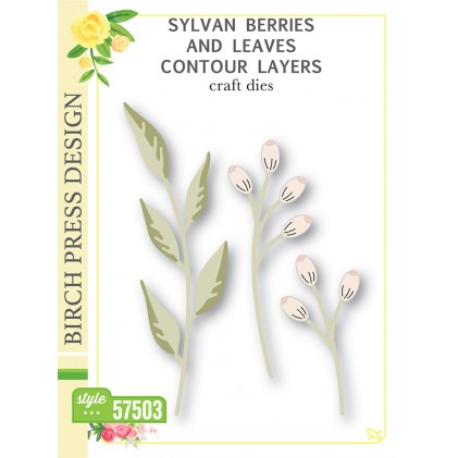 Birch Press Stanzschablone - Sylvan Berries and Leaves Contour Layers