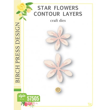 Birch Press Stanzschablone - 57505 Star Flowers Contour Layers