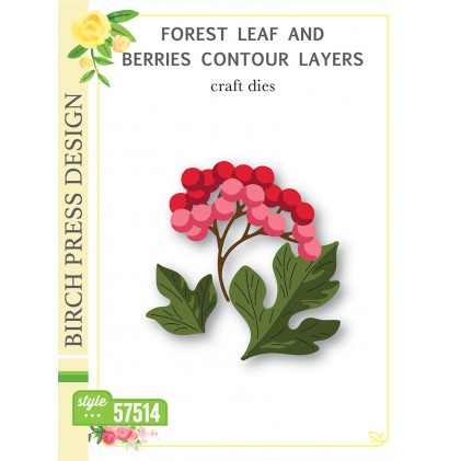 Birch Press Stanzschablone - 57514 Forest Leaf and Berries Contour Layers