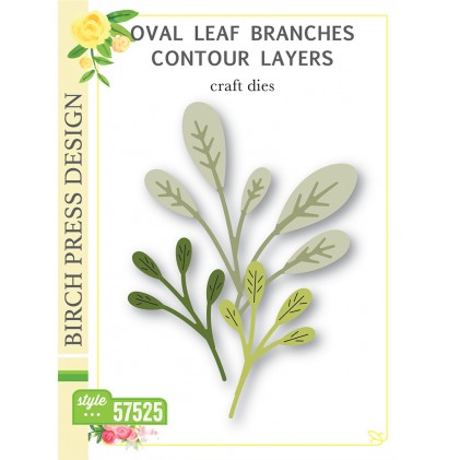 Birch Press Stanzschablone - 57525 Oval Leaf Branches Contour Layers