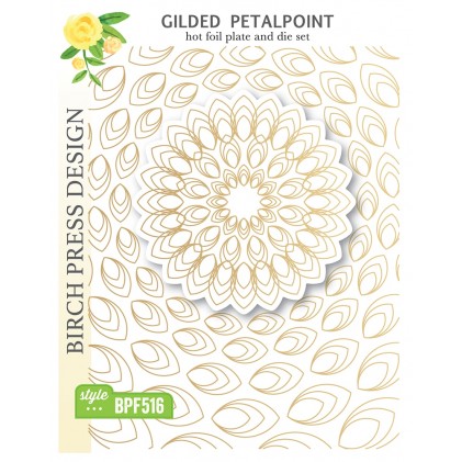 Birch Press Hot Foil Plate - Gilded Petalpoint (inkl. Stanzschablone) Set