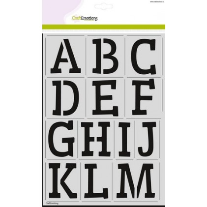 CraftEmotions Stencil groß - Alphabet Serif DIN A4 - 30% RABATT