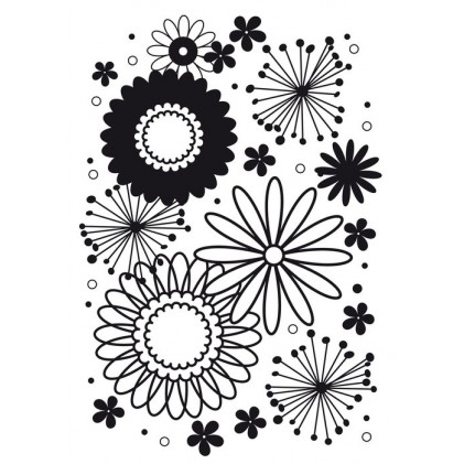 Darice Hintergrund-Prägeschablone GROSS - Flower Frenzy