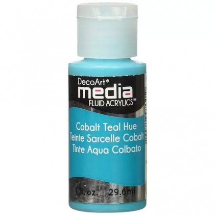 DecoArt Media Fluid Acrylics Paint Flüssige Acrylfarbe 1oz - Cobalt Teal Hue