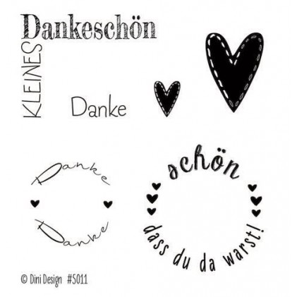 Dini Designs Mini Clear Stamps - Danke