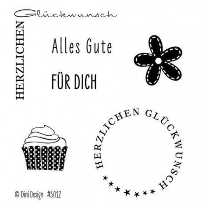 Dini Designs Mini Clear Stamps - Glückwunsch