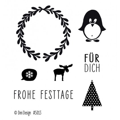 Dini Designs Mini Clear Stamps - Frohe Festtage
