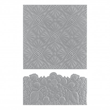 Spellbinders Luxe Backdrop and Border Embossing Folder & Stanzschablone
