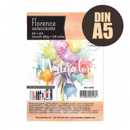 Florence Aquarellpapier Smooth A5 24 Blatt 200g/m²