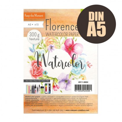 Florence Aquarellpapier Textur A5 20 Blatt 300g/m²