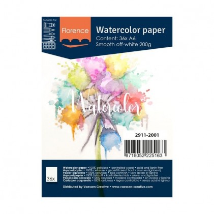 Florence Aquarellpapier Smooth A6 36 Blatt