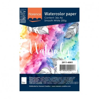 Florence Aquarellpapier Smooth White A6 36 Blatt