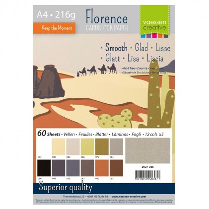 Florence Cardstock Glatt A4 60 Blatt - Erdtöne