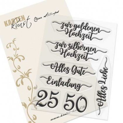 Karten-Kunst Clear Stamp Set - Zur silbernen und goldenen Hochzeit