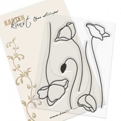 Karten-Kunst Clear Stamp Set - Scribble Poppies