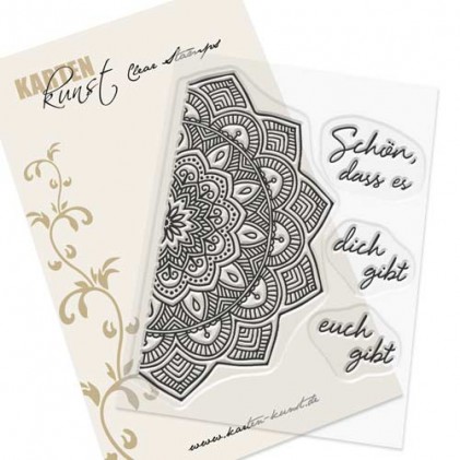 Karten-Kunst Clear Stamp Set - Mandala Schön dass es dich gibt