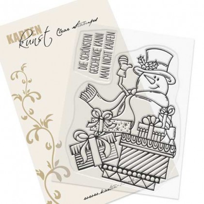 Karten-Kunst Clear Stamp Set - Schneemann mit Geschenken