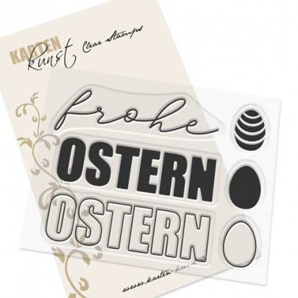 Karten-Kunst-Stempel Clear-Stamp Stempel-Gummi Schriftzug Frohe Ostern
