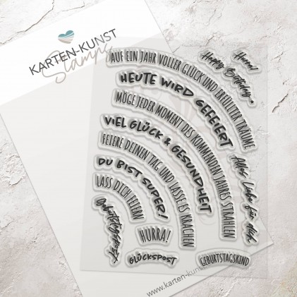 en-Kunst Clear Stamps KK-0274 - Circulus Runde Geburtstagssprüche