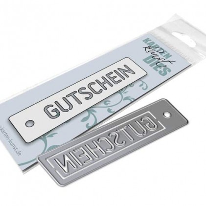 Karten-Kunst Stanzschablone kk-D148 - Stencil Tag Gutschein