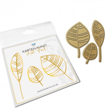 Karten-Kunst Hot Foil Plate kk-HF026 - Scribble Leaves