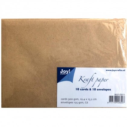 Joy!Crafts Cardpack 10 Karten und Umschläge C6 - Kraft Paper