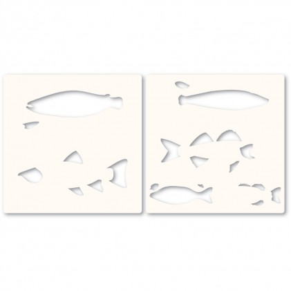 Memory Box Template Set - Freshwater Fish Stencil Set
