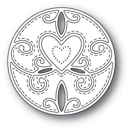 Memory Box Stanzschablone - 94111 Scroll Heart Circle - 50% RABATT