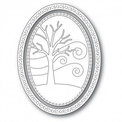 Memory Box Stanzschablone - 94309 Winter Tree Oval Frame - 50% RABATT