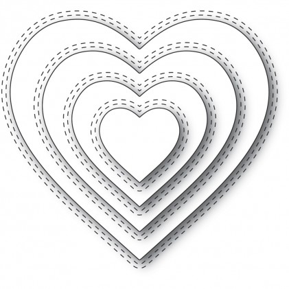 Memory Box Stanzschablone - 94359 Double Stitch Loving Heart Cut Out