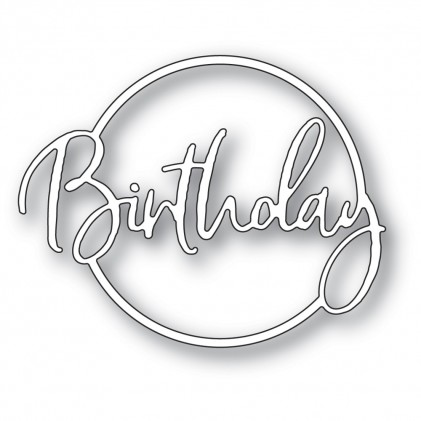 Memory Box Stanzschablone - Birthday Cursive Script Circle