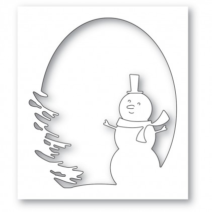 Memory Box Stanzschablone - 94608 Oval Snowman Collage - 25% RABATT