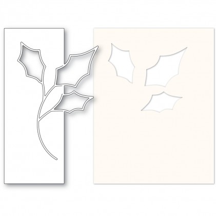 Memory Box Stanzschablone - 94619 Contempo Holly and Stencil - 25% RABATT
