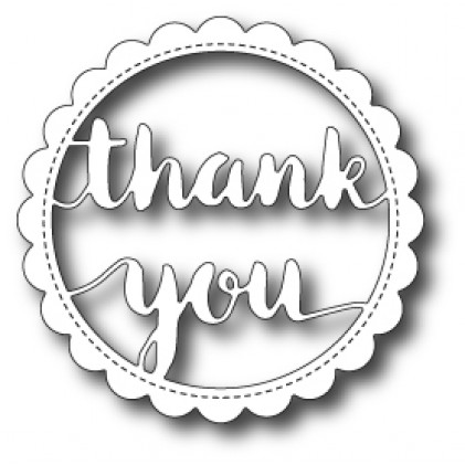 Memory Box Stanzschablone - Scalloped Thank You Circle Frame 