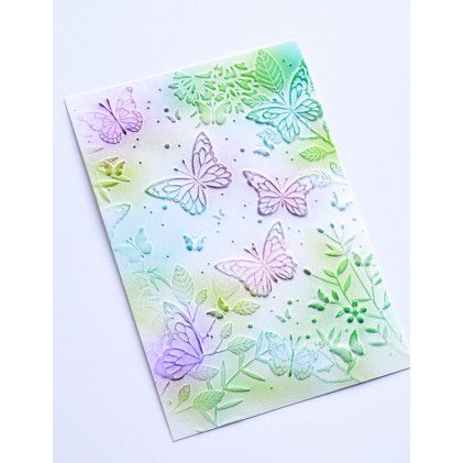 Memory Box 3D Prägeschablone - Butterfly Gathering 3D Embossing Folder