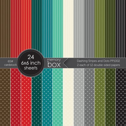 Memory Box Paper Pack 6 x 6 - Dashing Stripes and Dots 6x6 pack