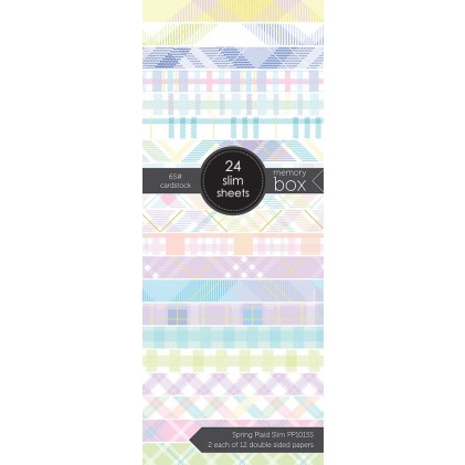 Memory Box Paper Pack 3.5 x 8.5 - Spring Plaid Slim