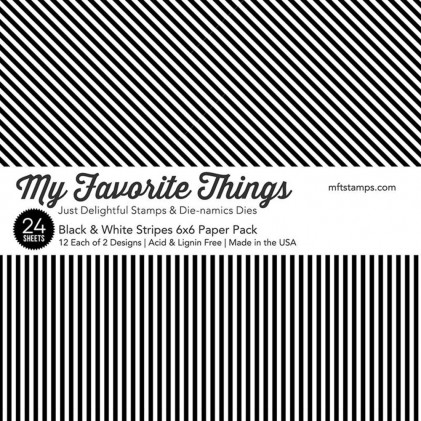 My Favorite Things Paper Pack 6x6 - Black & White Stripes
