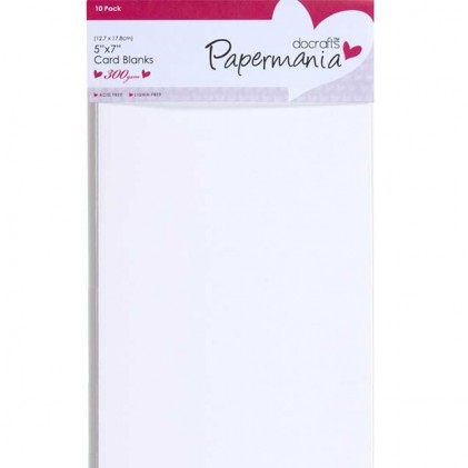 Papermania Cardpack 5 x 7 Karten und Umschläge - 10 Stück weiß
