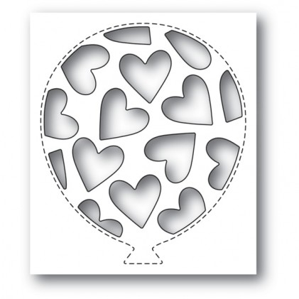Poppy Stamps Stanzschablone - Tumbled Heart Balloon Collage