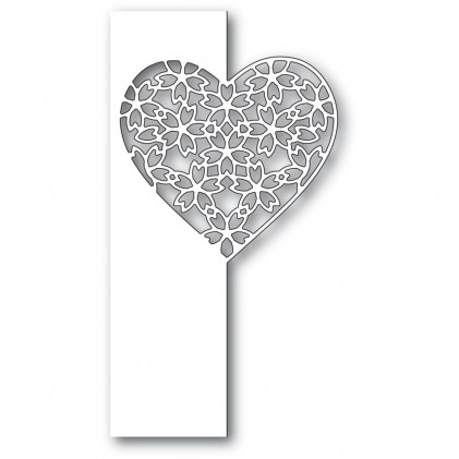 Poppy Stamps Stanzschablone - 2285 Floral Lace Heart Split Border 