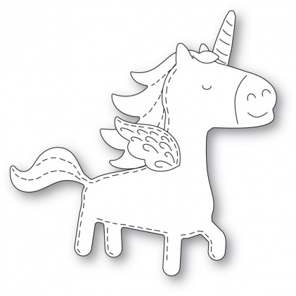 Poppy Stamps Stanzschablone - Whittle Happy Unicorn
