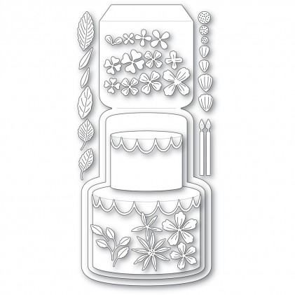 Poppy Stamps Stanzschablone - 2469 Floral Cake Pop Up Easel