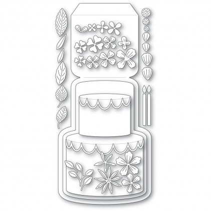 Poppy Stamps Stanzschablone - 2469 Floral Cake Pop Up Easel