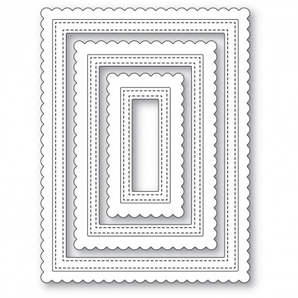 Poppy Stamps Stanzschablone - 2478 Scalloped Stitch Frames