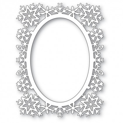 Poppy Stamps Stanzschablone - 2484 Snowflake Oval Frame - 30% RABATT