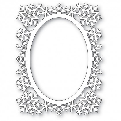 Poppy Stamps Stanzschablone - 2484 Snowflake Oval Frame - 25% RABATT