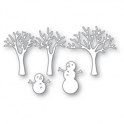 Poppy Stamps Stanzschablone - Snowman and Trees