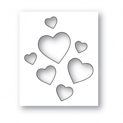Poppy Stamps Stanzschablone - Heart Jumble