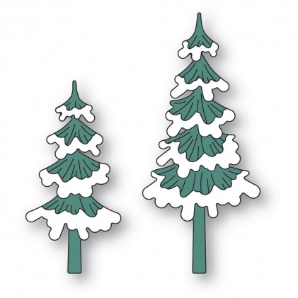 Poppy Stamps Stanzschablone - 2551 Iced Pine Trees
